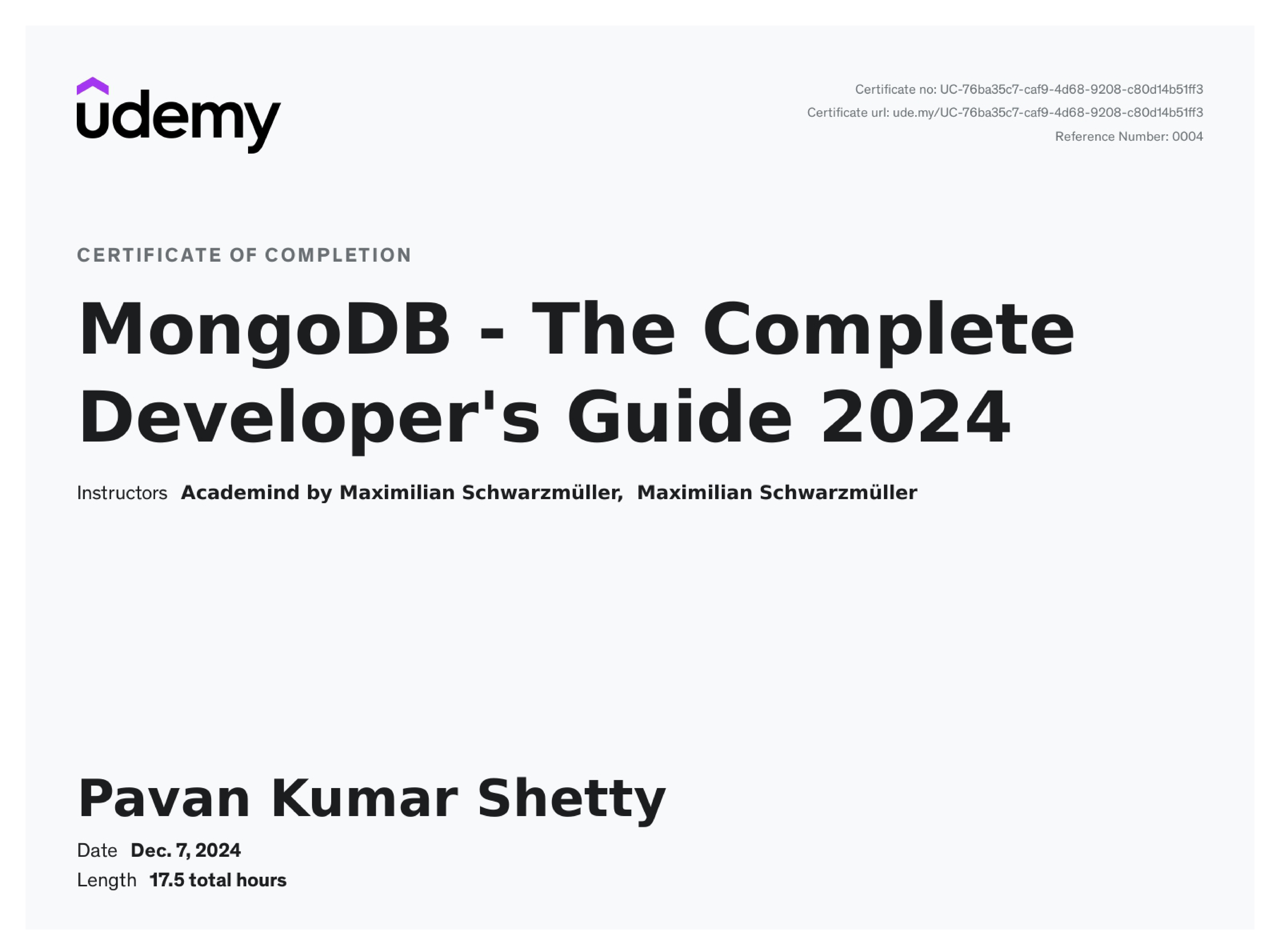 Udemy MongoDB Guide
